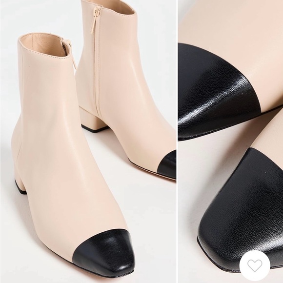 Veronica Beard Two-Tone Ankle Boots in Beige and Black - Cecile Booties - Picture 2 of 8